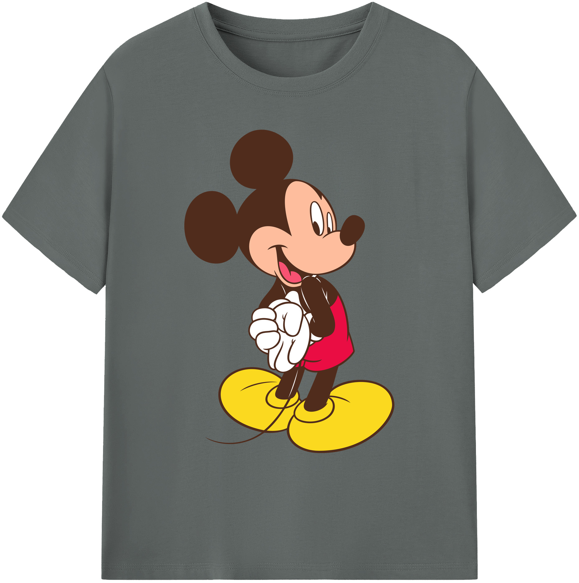 ミッキーマウス Mickey Mouse 綿100％ メンズ半袖Tシャツ｜肌触りやわらか＆通気性